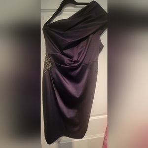 Eliza J one shoulder dress, size 14, navy blue